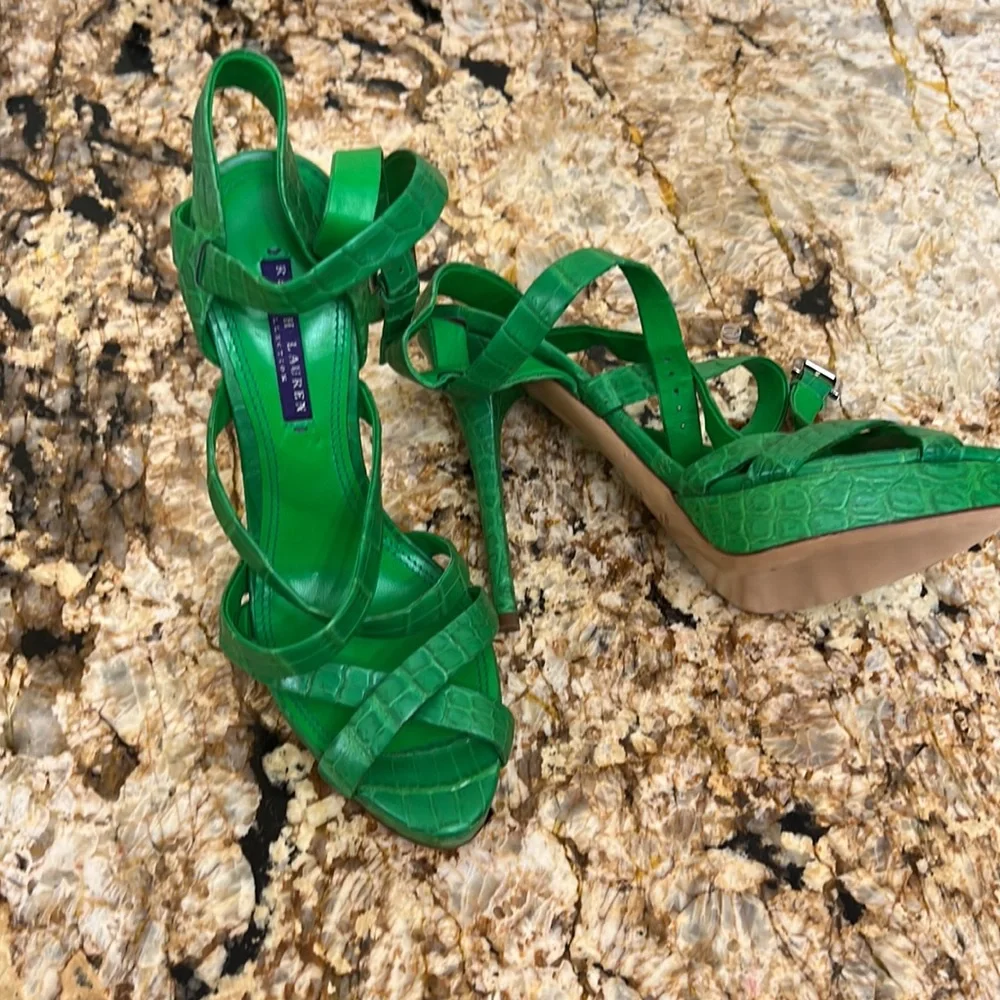 Ralph Lauren purple Label collection Shoes Collection alligator π.Green 91/2 G18 - Picture 1 of 7